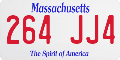 MA license plate 264JJ4