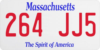 MA license plate 264JJ5