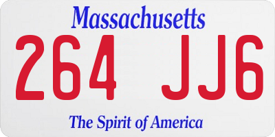 MA license plate 264JJ6