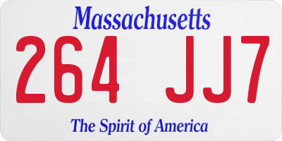 MA license plate 264JJ7