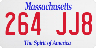 MA license plate 264JJ8