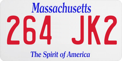 MA license plate 264JK2