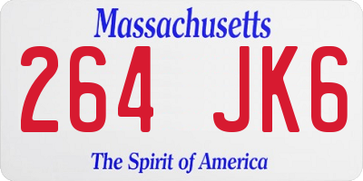 MA license plate 264JK6
