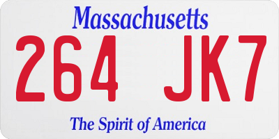 MA license plate 264JK7