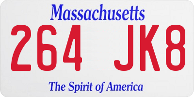 MA license plate 264JK8