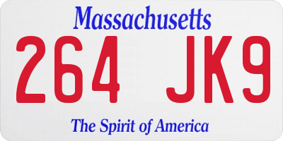 MA license plate 264JK9