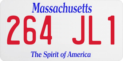 MA license plate 264JL1