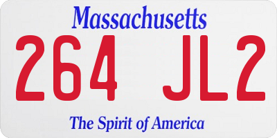 MA license plate 264JL2
