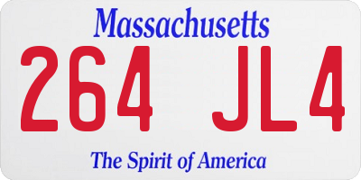 MA license plate 264JL4