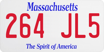 MA license plate 264JL5