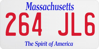 MA license plate 264JL6
