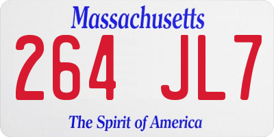 MA license plate 264JL7
