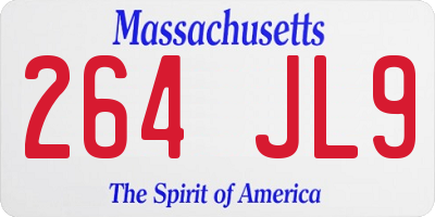 MA license plate 264JL9