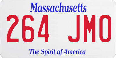 MA license plate 264JM0