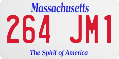 MA license plate 264JM1