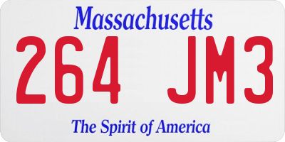 MA license plate 264JM3