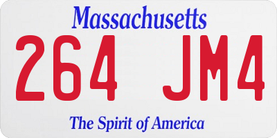 MA license plate 264JM4