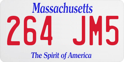 MA license plate 264JM5