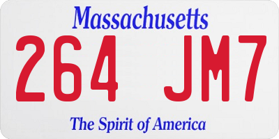 MA license plate 264JM7