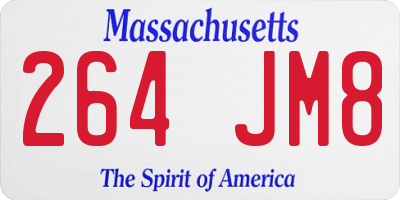 MA license plate 264JM8