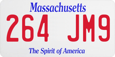 MA license plate 264JM9