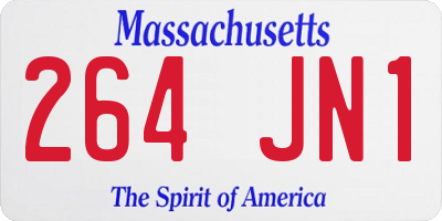 MA license plate 264JN1