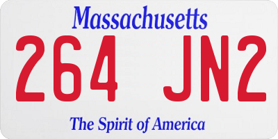 MA license plate 264JN2