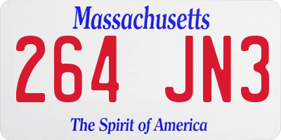 MA license plate 264JN3