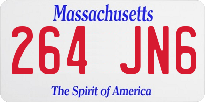 MA license plate 264JN6