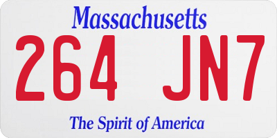 MA license plate 264JN7