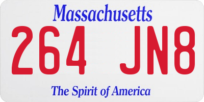 MA license plate 264JN8