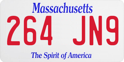 MA license plate 264JN9