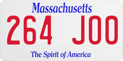 MA license plate 264JO0