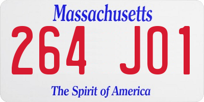 MA license plate 264JO1