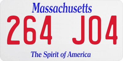 MA license plate 264JO4