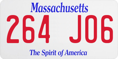 MA license plate 264JO6