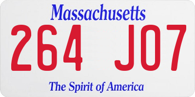 MA license plate 264JO7