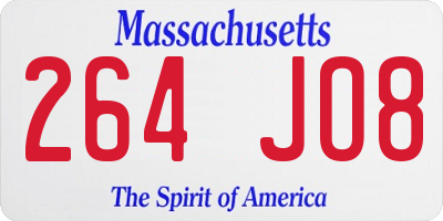MA license plate 264JO8