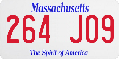 MA license plate 264JO9