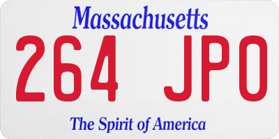 MA license plate 264JP0