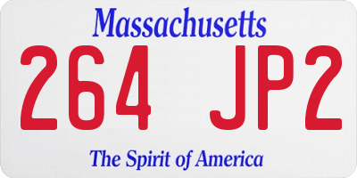MA license plate 264JP2