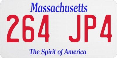 MA license plate 264JP4