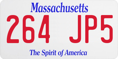 MA license plate 264JP5