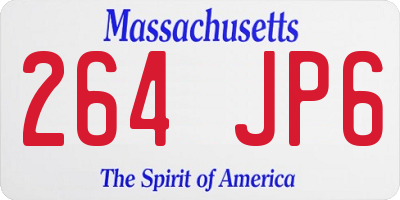 MA license plate 264JP6