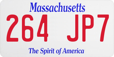 MA license plate 264JP7
