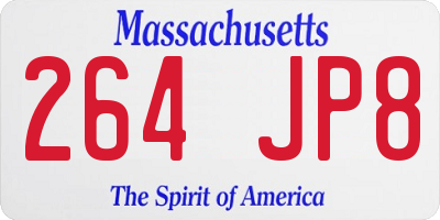 MA license plate 264JP8