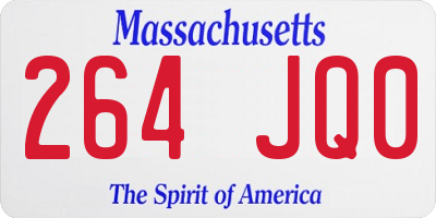 MA license plate 264JQ0