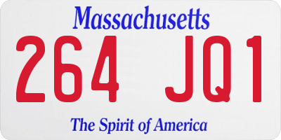 MA license plate 264JQ1