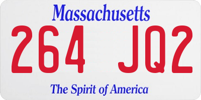 MA license plate 264JQ2