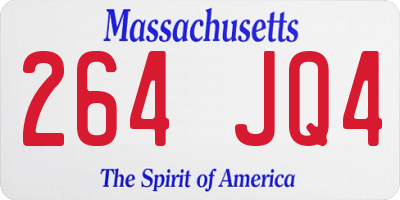 MA license plate 264JQ4